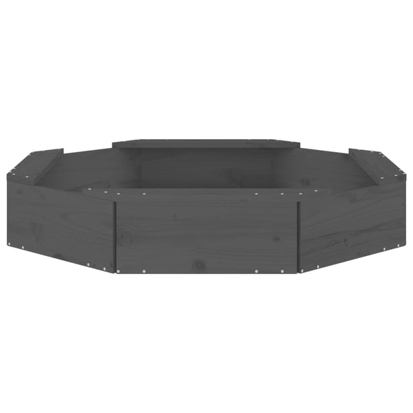 Grauer Sandkasten mit Sitzen, achteckig