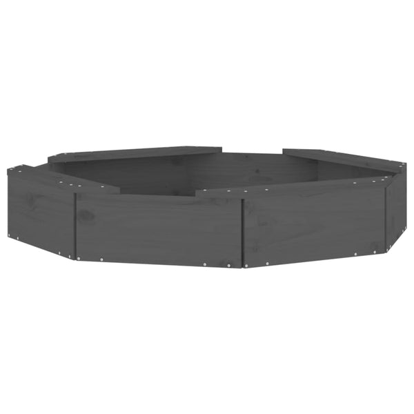 Grauer Sandkasten mit Sitzen, achteckig