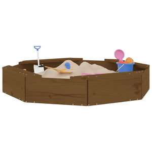 Sandkasten mit Sitzen, Honigbraun, Kiefernholz
