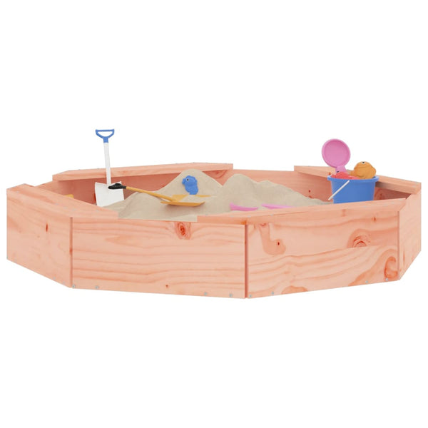 Achteckiger Sandkasten mit Sitzen aus Douglasienholz