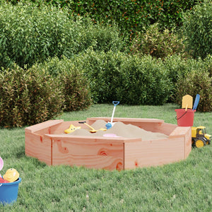 Achteckiger Sandkasten mit Sitzen aus Douglasienholz
