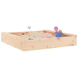 Quadratischer Sandkasten mit Sitzen aus Kiefernholz
