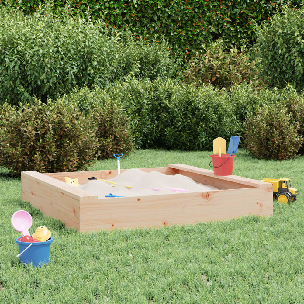 vidaXL Bac à sable avec bancs Carré Bois de pin massif