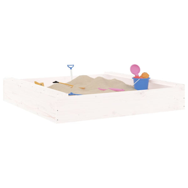Quadratischer Sandkasten mit Sitzen, Kiefer Massivholz