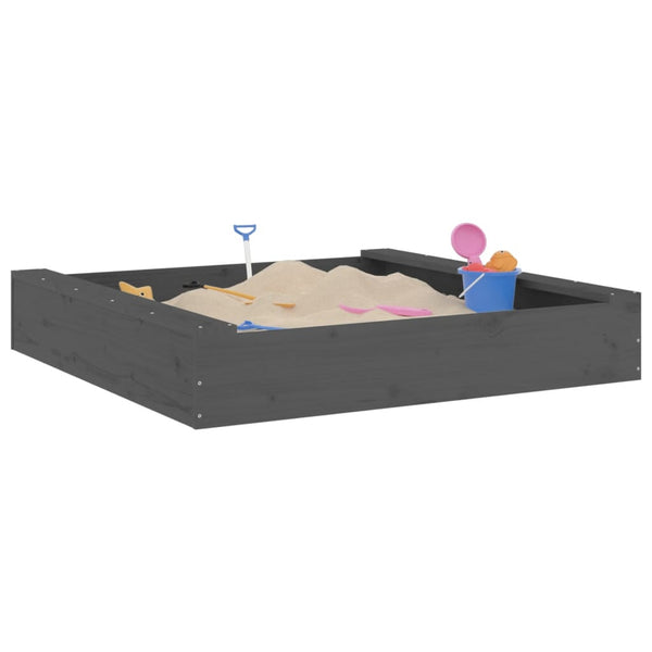Quadratischer Sandkasten mit Sitzen aus Kiefernholz