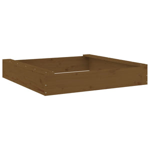 Quadratischer Sandkasten mit Sitzen aus Kiefernholz