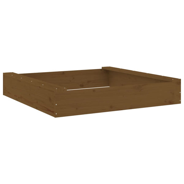 Quadratischer Sandkasten mit Sitzen aus Kiefernholz