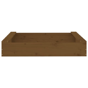Quadratischer Sandkasten mit Sitzen aus Kiefernholz