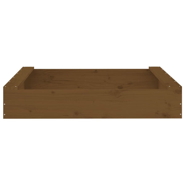 Quadratischer Sandkasten mit Sitzen aus Kiefernholz