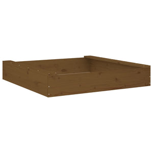 Quadratischer Sandkasten mit Sitzen aus Kiefernholz
