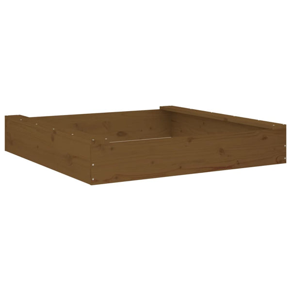 Quadratischer Sandkasten mit Sitzen aus Kiefernholz