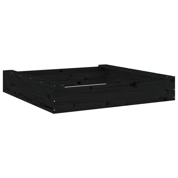Schwarzer Sandkasten mit Sitzen Kiefer Quadratisch