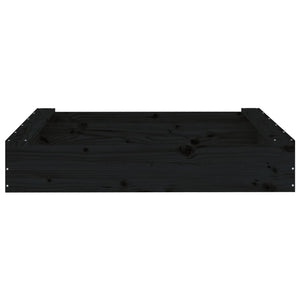 Schwarzer Sandkasten mit Sitzen Kiefer Quadratisch