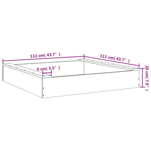 Schwarzer Sandkasten mit Sitzen Kiefer Quadratisch