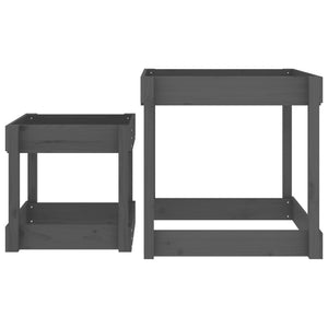 Sandspieltische 2er-Set Grau Kiefernholz