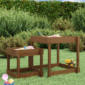 Sandtische 2er Set Kiefer massiv honigbraun