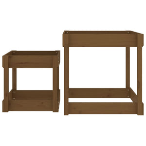 Sandtische 2er Set Kiefer massiv honigbraun