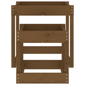 Sandtische 2er Set Kiefer massiv honigbraun