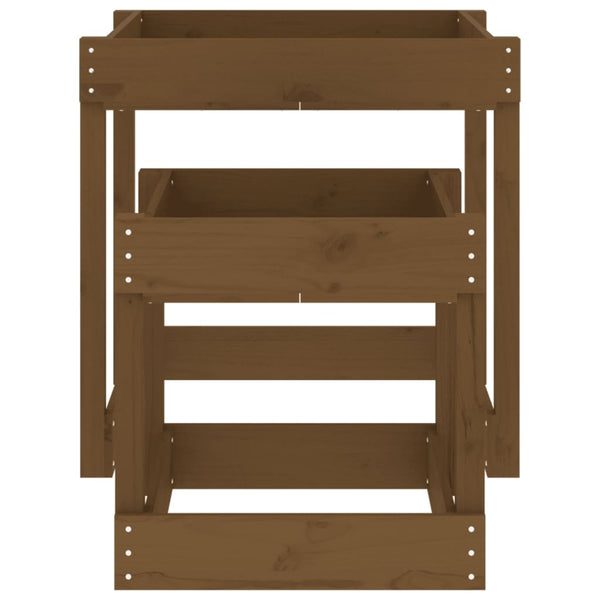 Sandtische 2er Set Kiefer massiv honigbraun