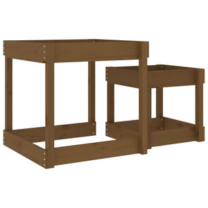 Sandtische 2er Set Kiefer massiv honigbraun