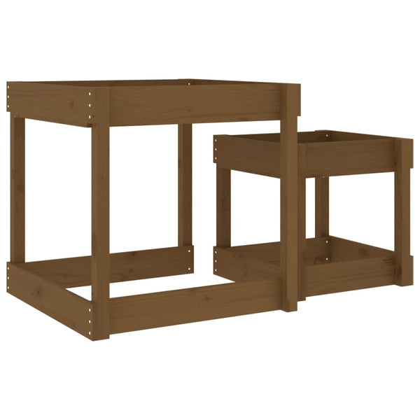 Sandtische 2er Set Kiefer massiv honigbraun