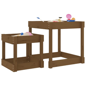 Sandtische 2er Set Kiefer massiv honigbraun