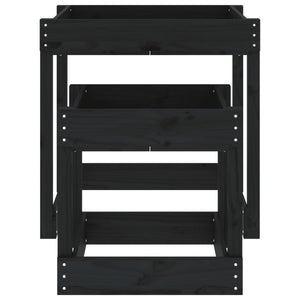 Sandtische 2er Set Kiefer Massivholz Schwarz