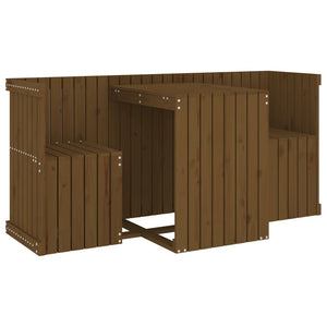 2-Sitzer Balkonmöbel-Set Honigbraun Kiefer Massivholz