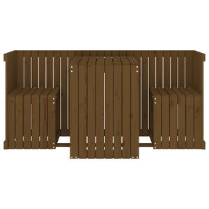 2-Sitzer Balkonmöbel-Set Honigbraun Kiefer Massivholz