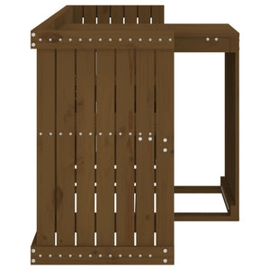 2-Sitzer Balkonmöbel-Set Honigbraun Kiefer Massivholz