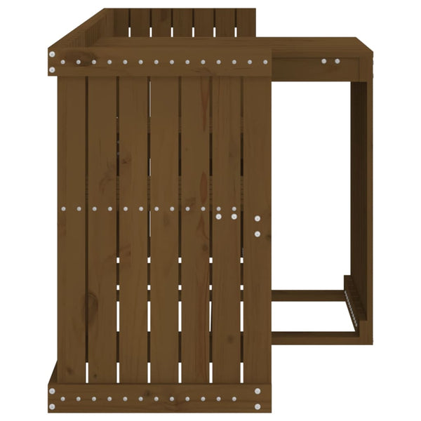 2-Sitzer Balkonmöbel-Set Honigbraun Kiefer Massivholz