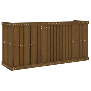2-Sitzer Balkonmöbel-Set Honigbraun Kiefer Massivholz