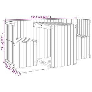 2-Sitzer Balkonmöbel-Set Honigbraun Kiefer Massivholz