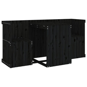 Balkonmöbel Set 2-Sitzer Schwarz Kieferholz