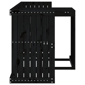 Balkonmöbel Set 2-Sitzer Schwarz Kieferholz