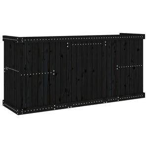 Balkonmöbel Set 2-Sitzer Schwarz Kieferholz