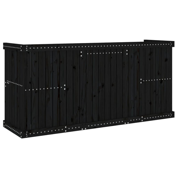 Balkonmöbel Set 2-Sitzer Schwarz Kieferholz