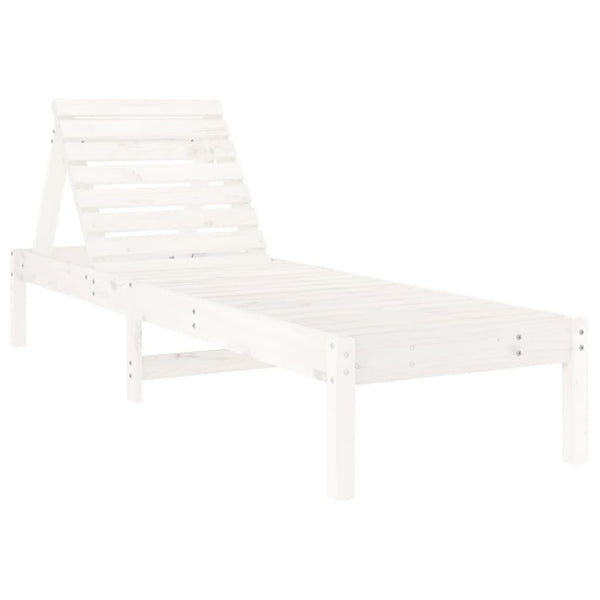 Sonnenliegen 2er Set Weiß Kiefer Massivholz