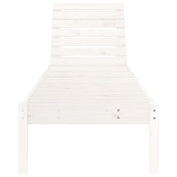 Sonnenliegen 2er Set Weiß Kiefer Massivholz