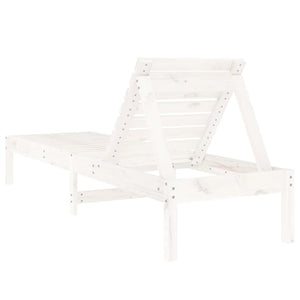 Sonnenliegen 2er Set Weiß Kiefer Massivholz