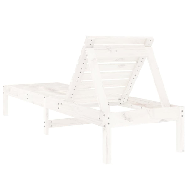 Sonnenliegen 2er Set Weiß Kiefer Massivholz