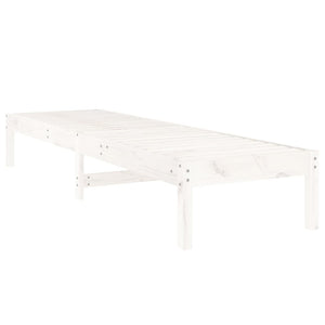 Sonnenliegen 2er Set Weiß Kiefer Massivholz