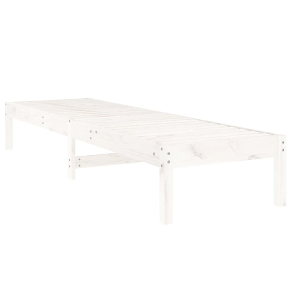 Sonnenliegen 2er Set Weiß Kiefer Massivholz