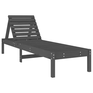 Sonnenliegen 2er Set Grau Kiefernholz