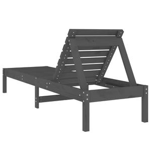 Sonnenliegen 2er Set Grau Kiefernholz