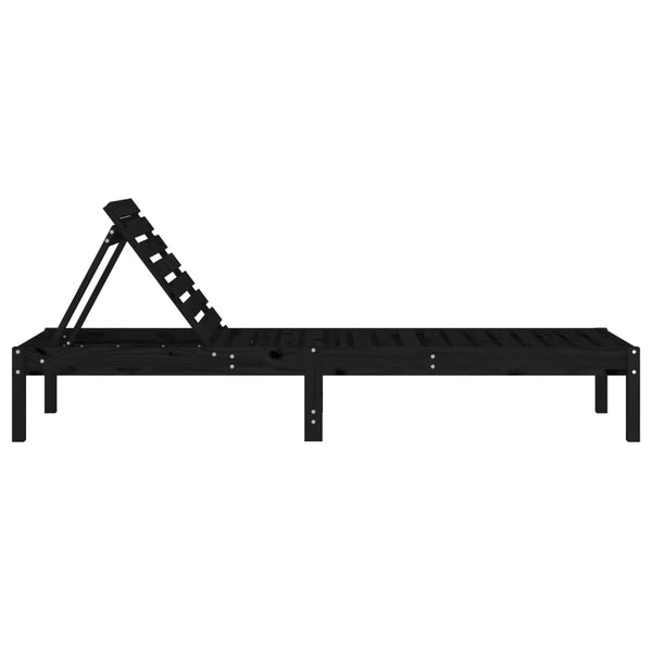 Schwarze Sonnenliege Kiefernholz