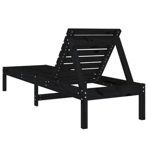 Schwarze Sonnenliege Kiefernholz