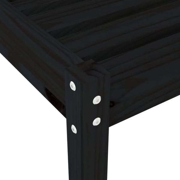 Schwarze Sonnenliege Kiefernholz