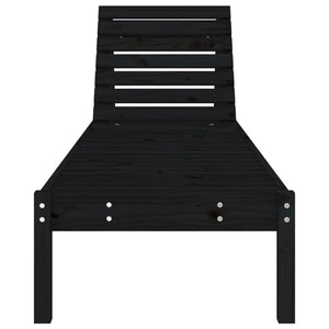 Schwarze Sonnenliegen 2er Set Kiefernholz