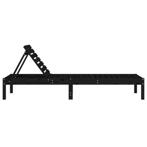 Schwarze Sonnenliegen 2er Set Kiefernholz